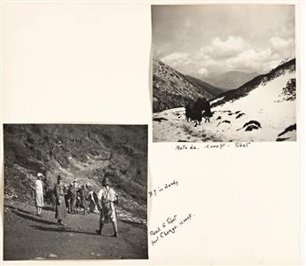 (TIBET) An album with approximately 205 photographs documenting a British mans journey to Tibet.